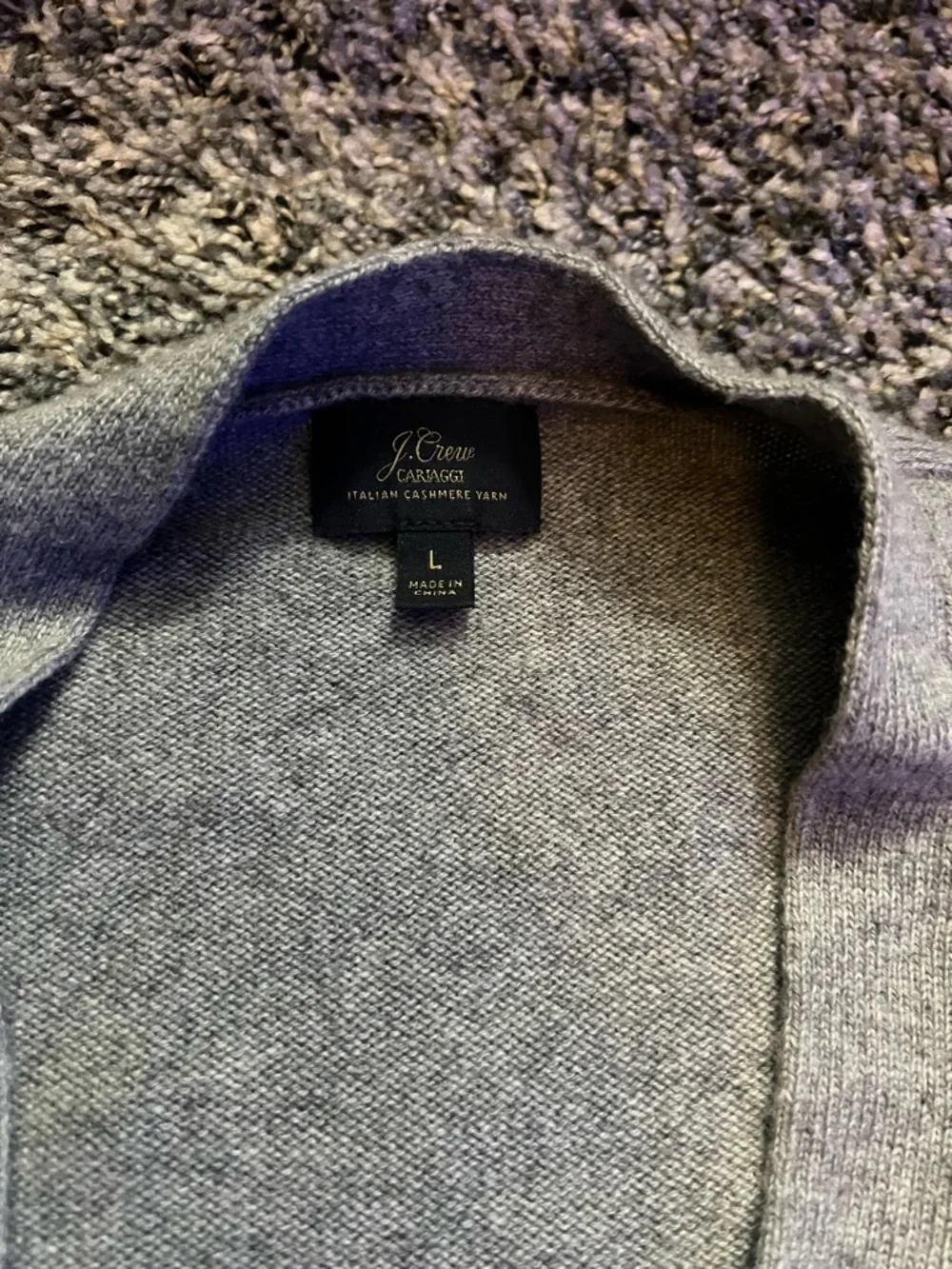 J. Crew Men's Heather Gray Button Cardigan 100% Italian Cashmere Yarn - Picture 2 of 6